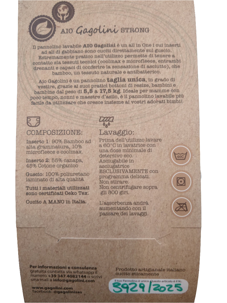 Pannolino lavabile AIO Gagolini Strong